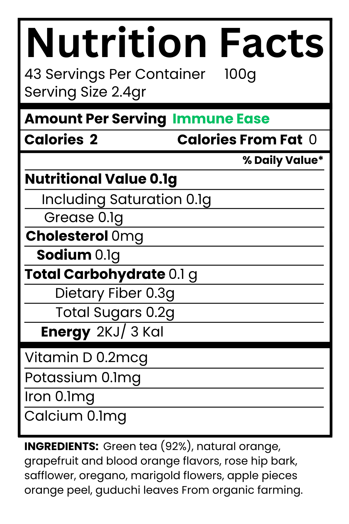 Golden Immune Ease Tea 100g
