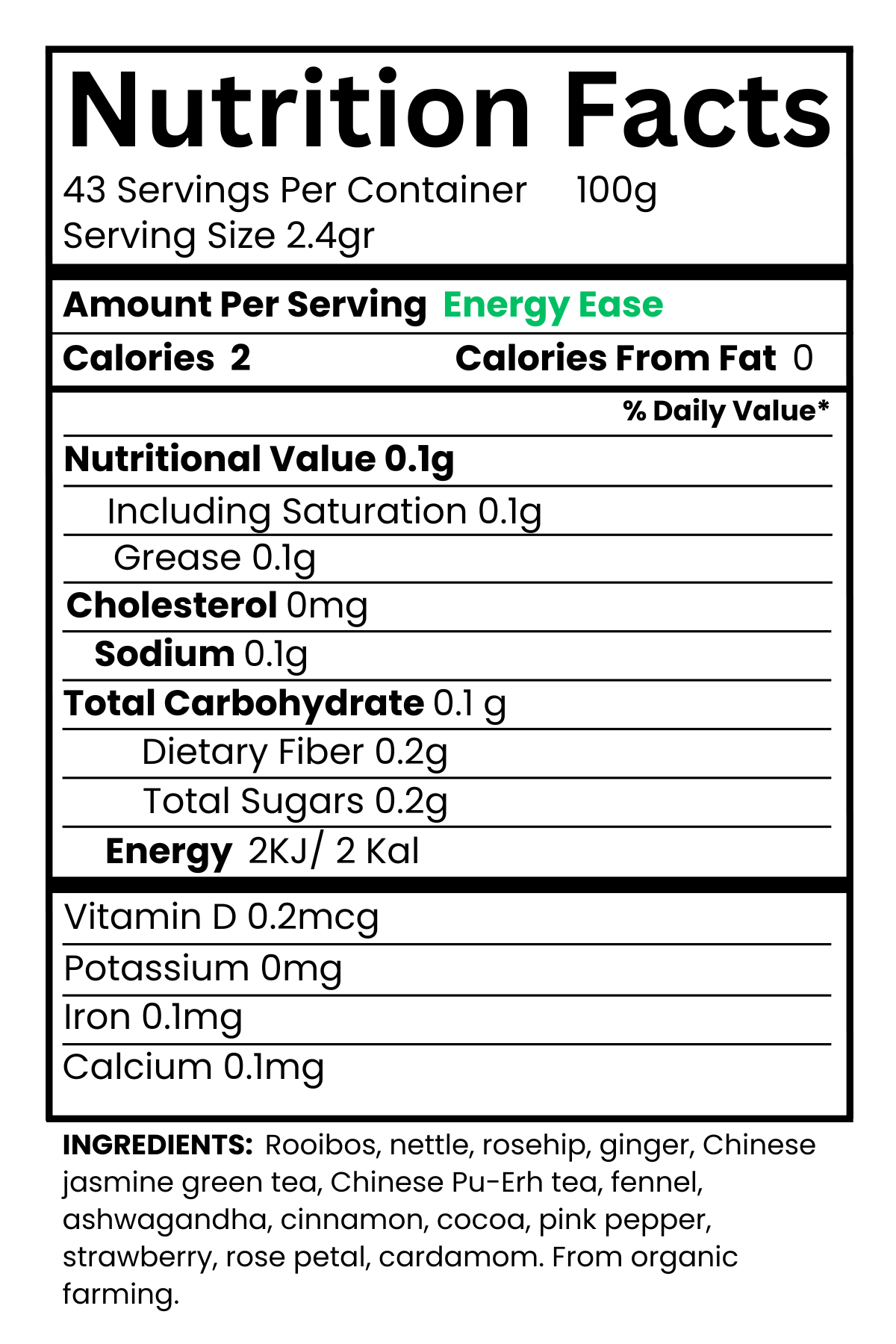 Golden Energy Ease Tea 100g