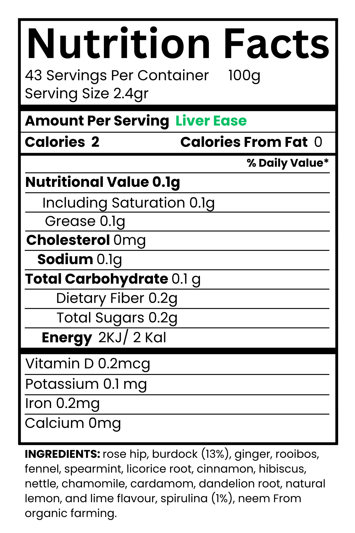 Golden Liver Ease Tea 100g