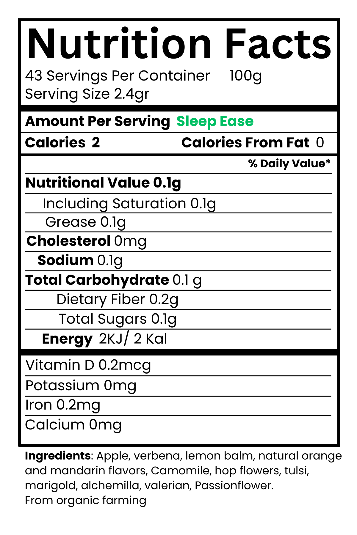 Golden Sleep Ease Tea 100g