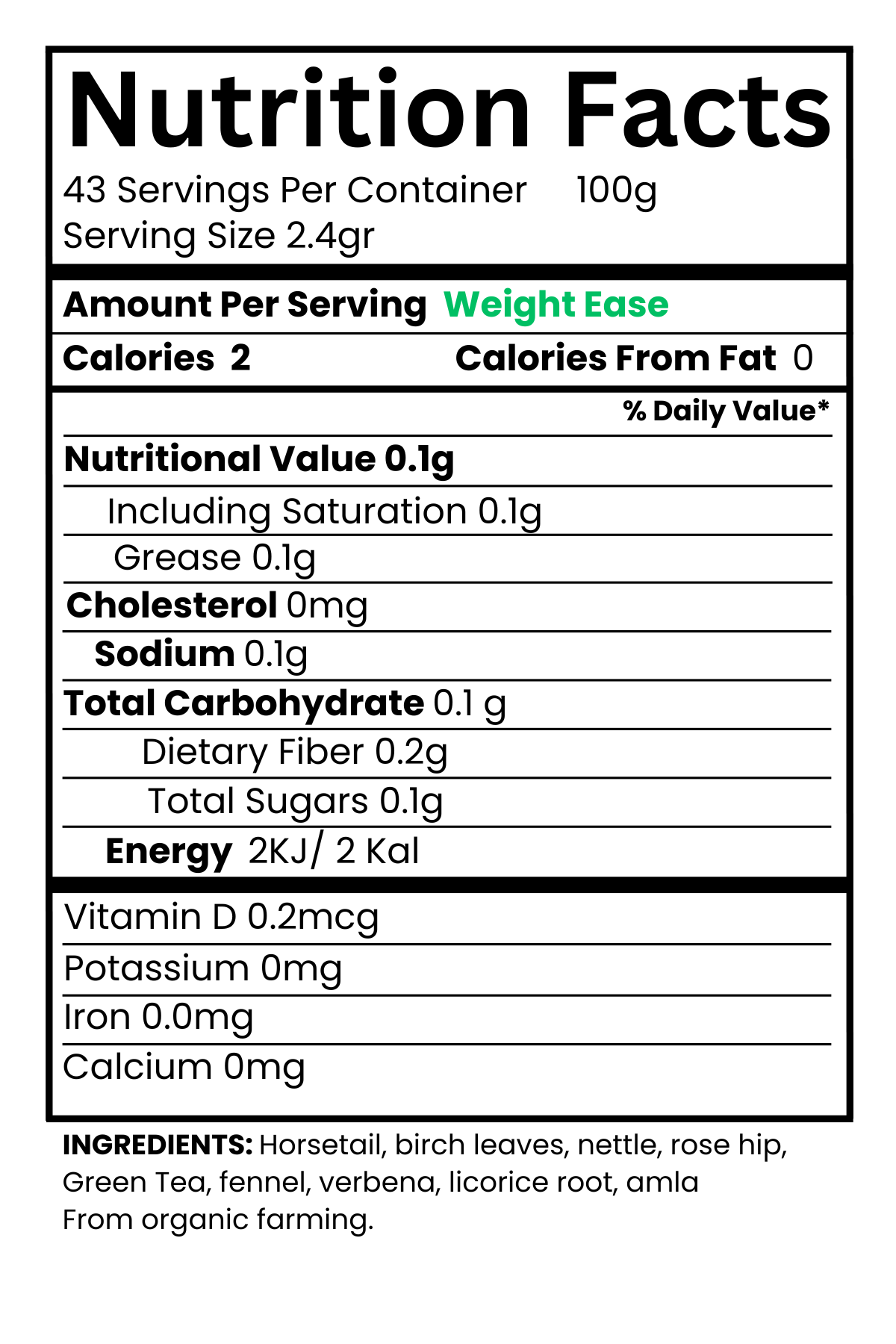 Golden Weight Ease Tea 100g